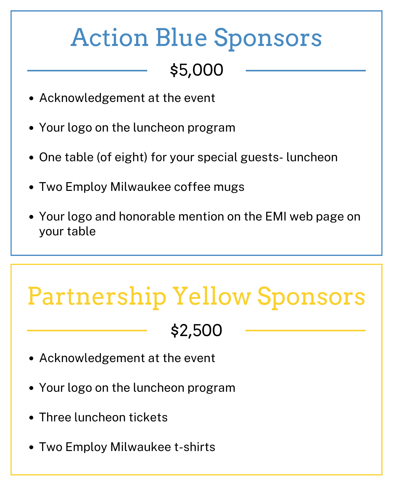 Blue and Yellow Sponsors